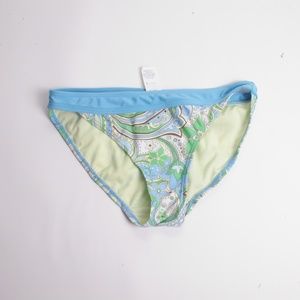 ATHLETA Blue Green Floral Bikini Bottom Swim Wear